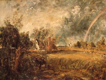 John Constable : Cottage, Rainbow, Mill